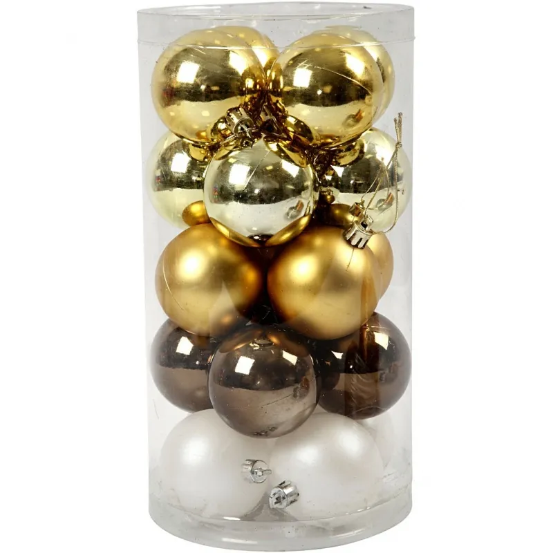 Weihnachtskugeln, D 6 cm, Golden, 20 Stk/ 1 Pck