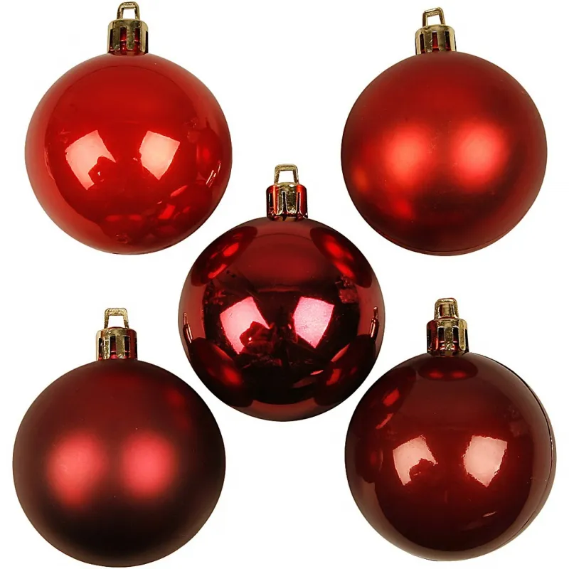 Weihnachtskugeln, D 6 cm, Rottöne, 20 Stk/ 1 Pck