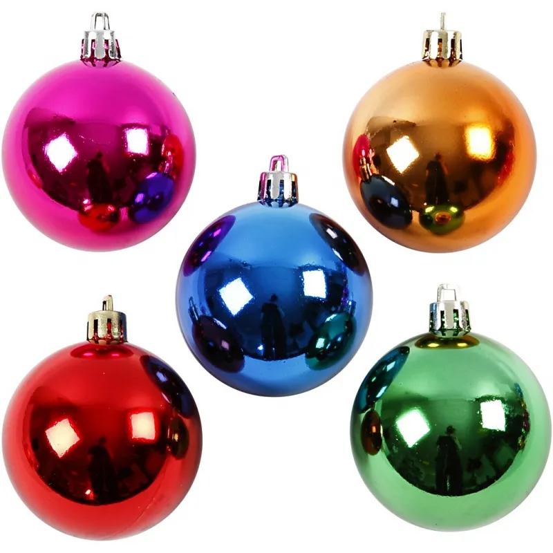 Weihnachtskugeln, D 6 cm, Kräftige Farben, 20 Stk/ 1 Pck