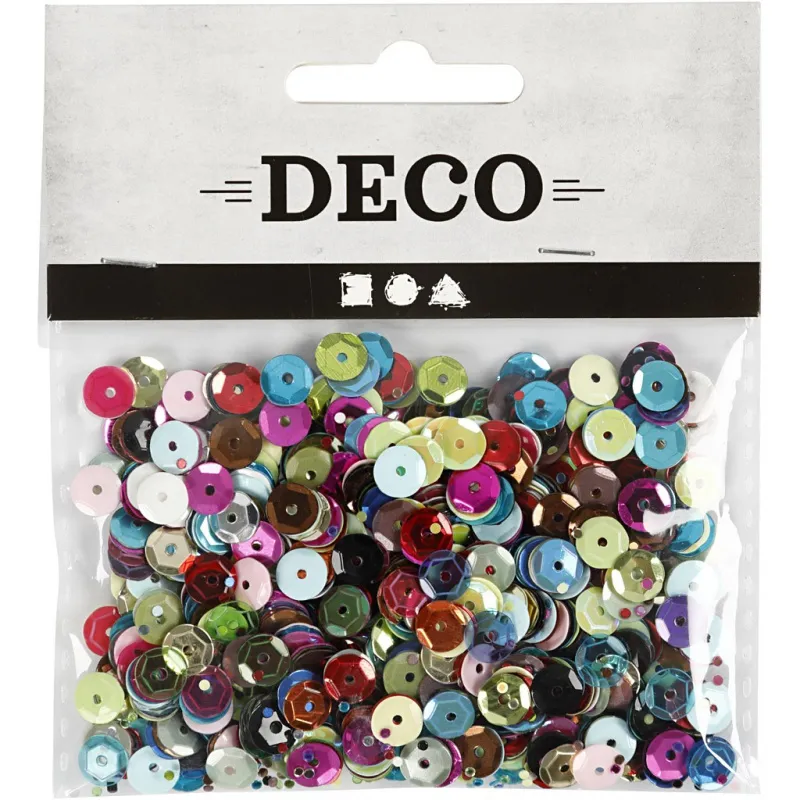 Pailletten - Sortiment, rund, Größe 6 mm, 10 g/ 1 Pck