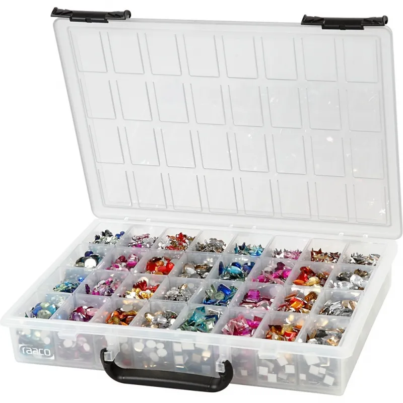 Schmucksteine - Sortiment, D 6-16 mm, Sortierte Farben, 32x360 Stk/ 1 Pck