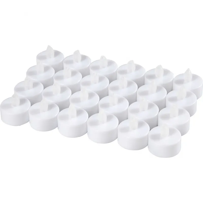 LED Teelichter, H 35 mm, D 38 mm, Weiß, 24 Stk/ 1 Pck