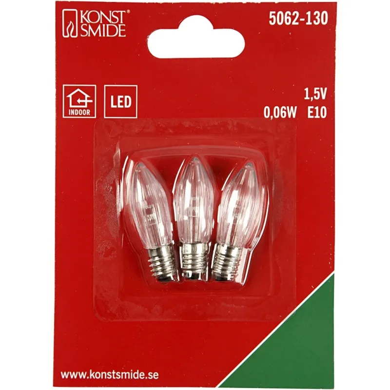 LED-Lämpchen, H 45 mm, D 15 mm, 3 Stk/ 1 Pck