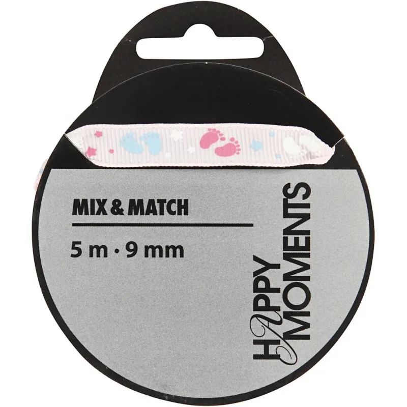 Dekoband, B 9 mm, Rosa, 5 m/ 1 Rolle