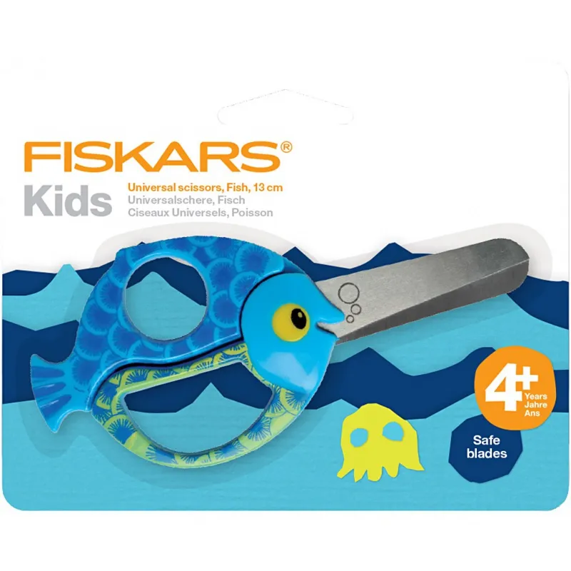 Fiskars Kinderschere mit Tiermotiv, Fisch, L 13 cm, 1 Stk