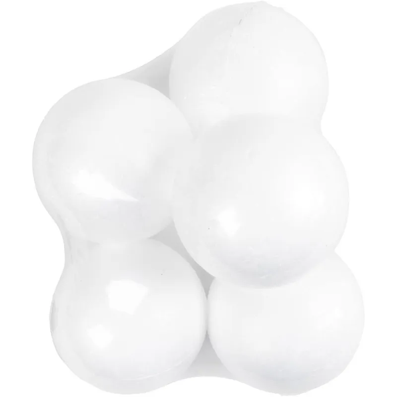 Styropor-Kugeln, D 10 cm, Weiß, 5 Stk/ 1 Pck