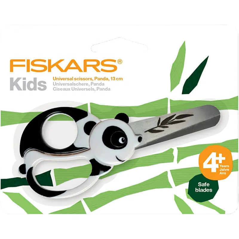 Fiskars Kinderschere mit Tiermotiv, Panda, L 13 cm, 1 Stk