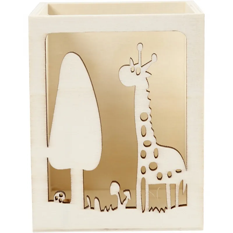 Behälter für Teelicht/Stifte, Giraffe, H 10 cm, L 8 cm, B 8 cm, Dicke 4 mm, 1 Stk