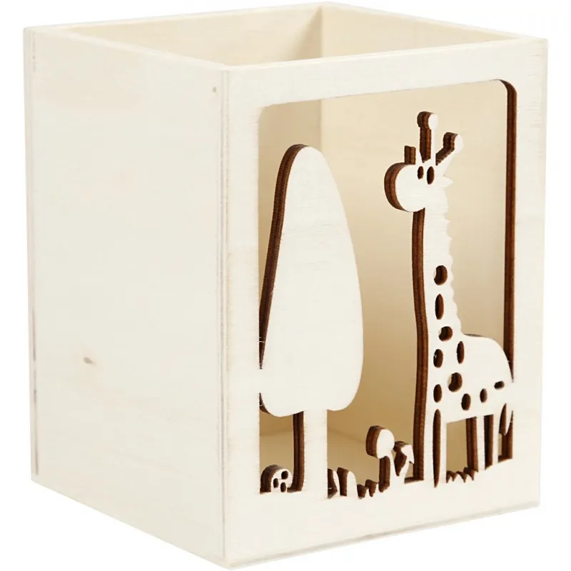 Behälter für Teelicht/Stifte, Giraffe, H 10 cm, L 8 cm, B 8 cm, Dicke 4 mm, 1 Stk