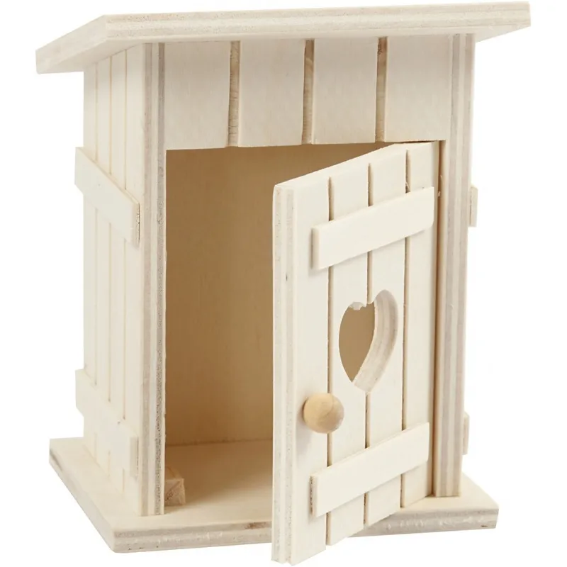 Miniatur-Toilettenhäuschen, L 8 cm, B 6,5 cm, 1 Stk