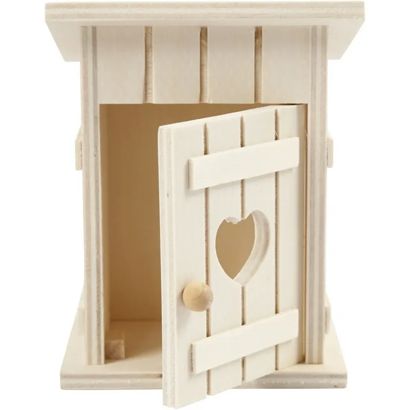 Miniatur-Toilettenhäuschen, L 8 cm, B 6,5 cm, 1 Stk