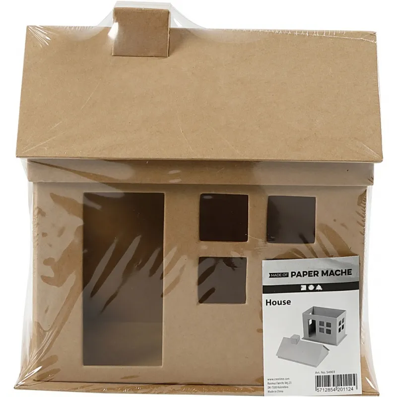 Pappmaché-Haus, H 23 cm, T 14,5 cm, L 22,5 cm, 1 Stk