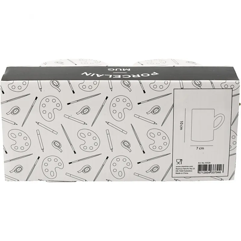 Tasse, H 10 cm, D 7,4 cm, Weiß, 2 Stk/ 1 Pck