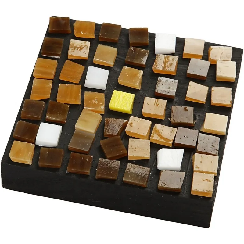 Mosaiksteine aus Glas, Größe 10x10 mm, Dicke 3 mm, ca. 700 Stk, Transparent, 454 g/ 1 Pck