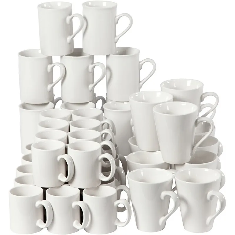 Tasse, H 7-10 cm, Weiß, 48 Stk/ 1 Pck