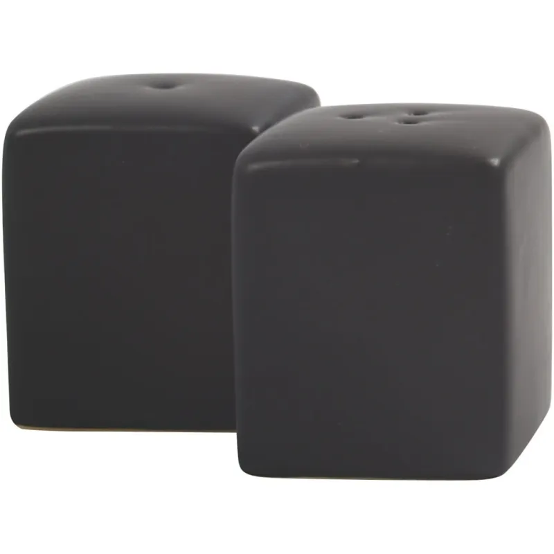 Salz- und Pfefferstreuer, H 6 cm, Größe 5x5 cm, Matt, Schwarz, 6 Set/ 1 Pck