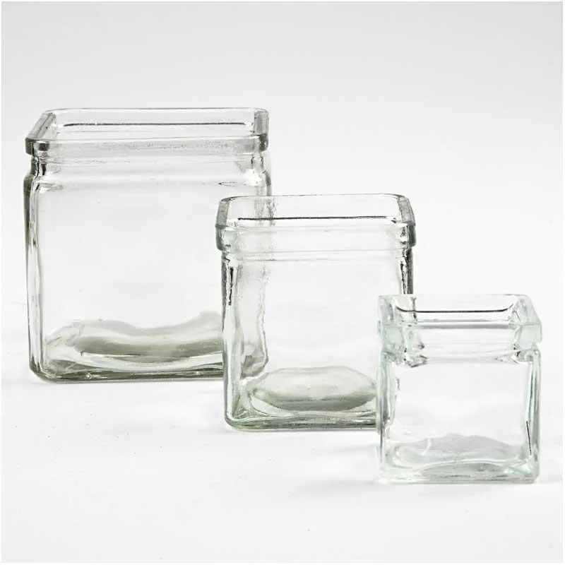 Kerzenglas, H 5,5 cm, Größe 5,5x5,5 cm, 12 Stk/ 1 Pck