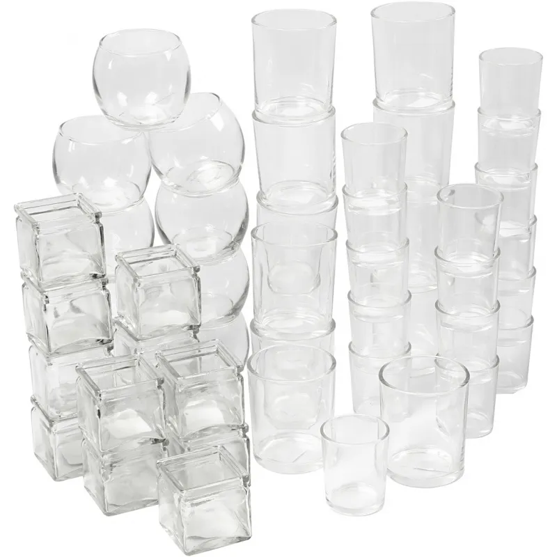 Teelichthalter, H 5,3-8,4 cm, D 4,5-7,3 cm, Inhalt kann variieren , 72 Stk/ 1 Pck