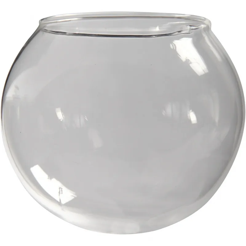 Glaskugel ohne Boden, D 8 cm, Lochgröße 5 cm, Transparent, 4 Stk/ 1 Pck