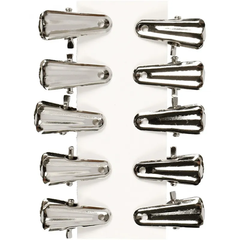 Deko-Klammer, L 27 mm, B 14 mm, Silber, 10 Stk/ 1 Pck