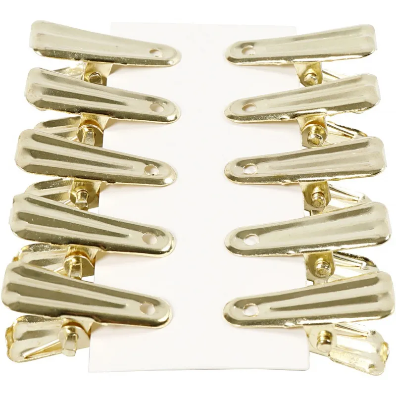 Deko-Klammer, L 27 mm, B 14 mm, Gold, 10 Stk/ 1 Pck