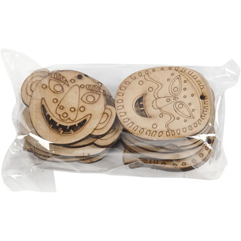 Masken-Anhänger, Größe 5,5-7 cm, Dicke 4 mm, 24 Stk/ 1 Pck