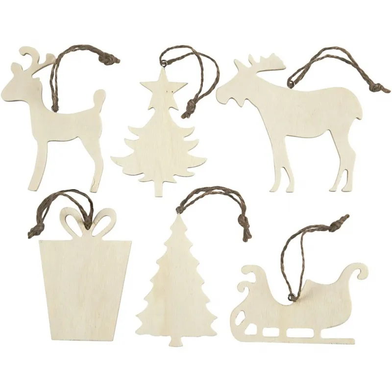 Weihnachtsanhänger, Größe 7-9 cm, Dicke 4 mm, 90 Stk/ 1 Pck