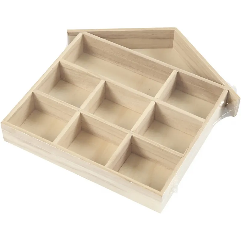 Setzkasten in Hausform, H 26 cm, L 3,5 cm, B 22 cm, Größe 26x22 cm cm, 1 Stk
