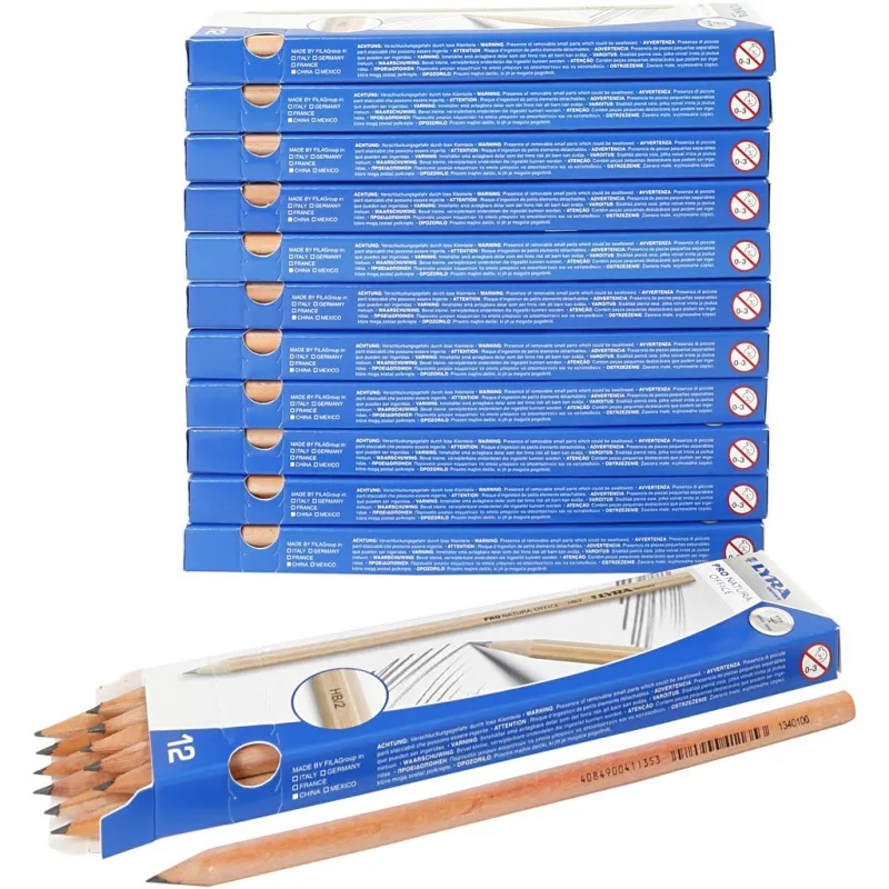 Bleistift, L 18 cm, HB, Dicke 7 mm, Mine 2 mm, 12x12 Stk/ 1 Pck