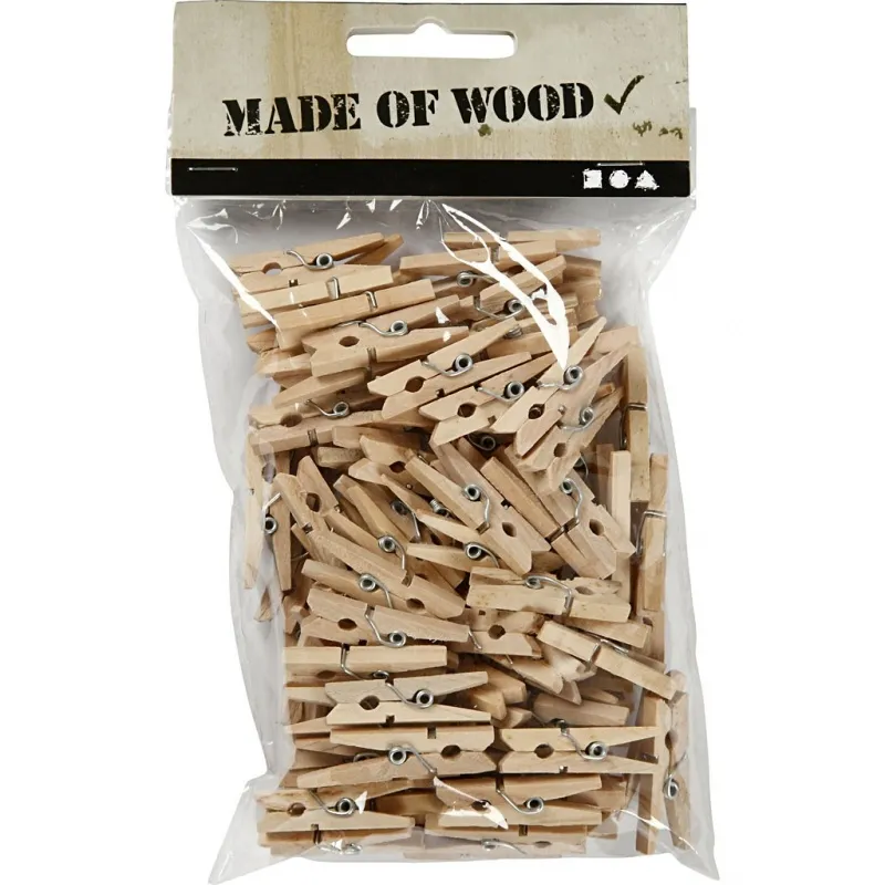 Holzklammern, L 30 mm, B 3 mm, 100 Stk/ 1 Pck