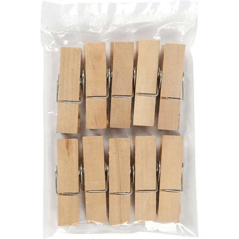 Holzklammer, L 7,2 cm, B 2 cm, 10 Stk/ 1 Pck