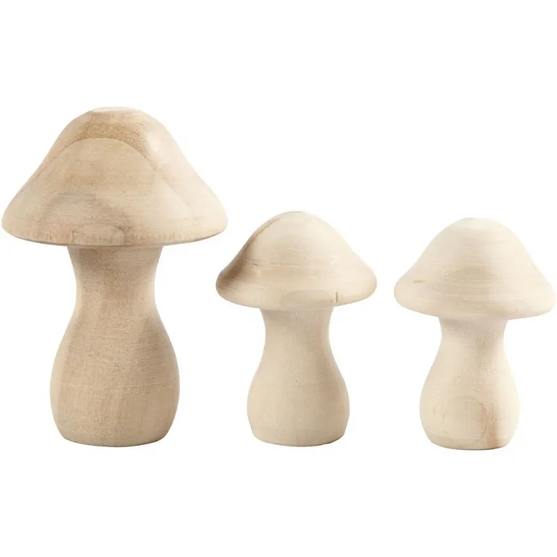 Pilze, D 3,3+4,5 cm, Größe 4,5+6,5 cm, 3 Stk/ 1 Pck