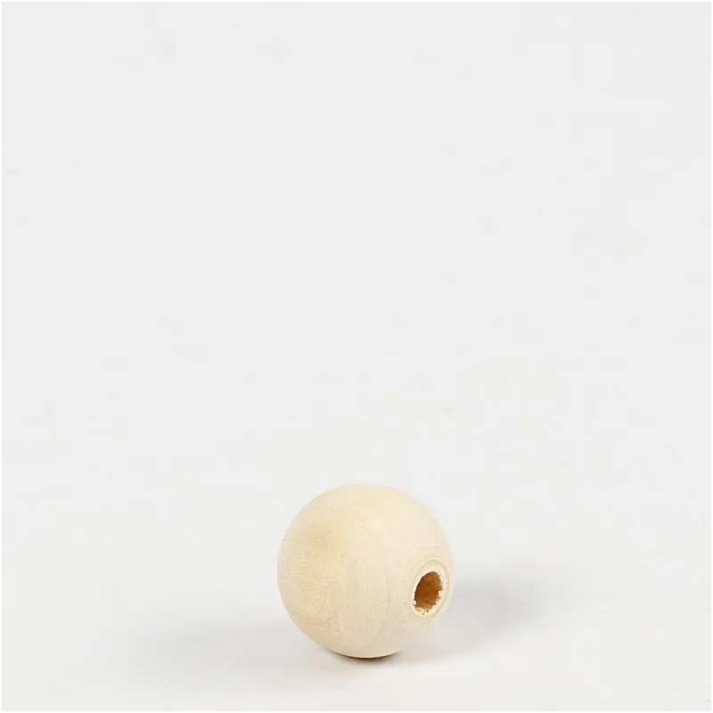 Holzperle, D 15 mm, Lochgröße 3 mm, 500 Stk/ 1 Pck