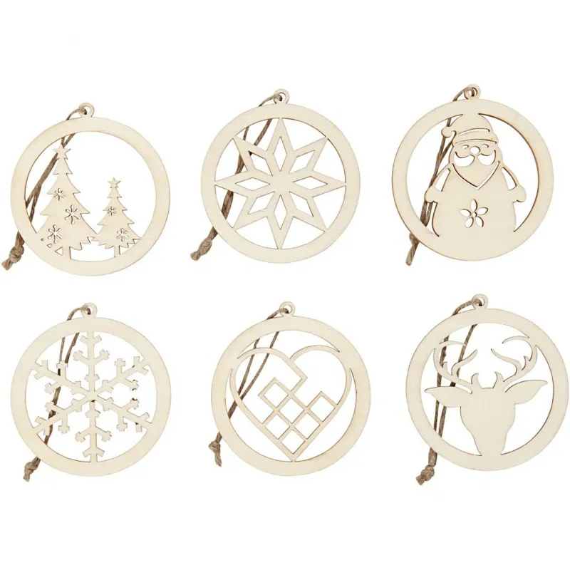 Weihnachtsschmuck, D 8 cm, Dicke 0,3 cm, 6 Stk/ 1 Pck