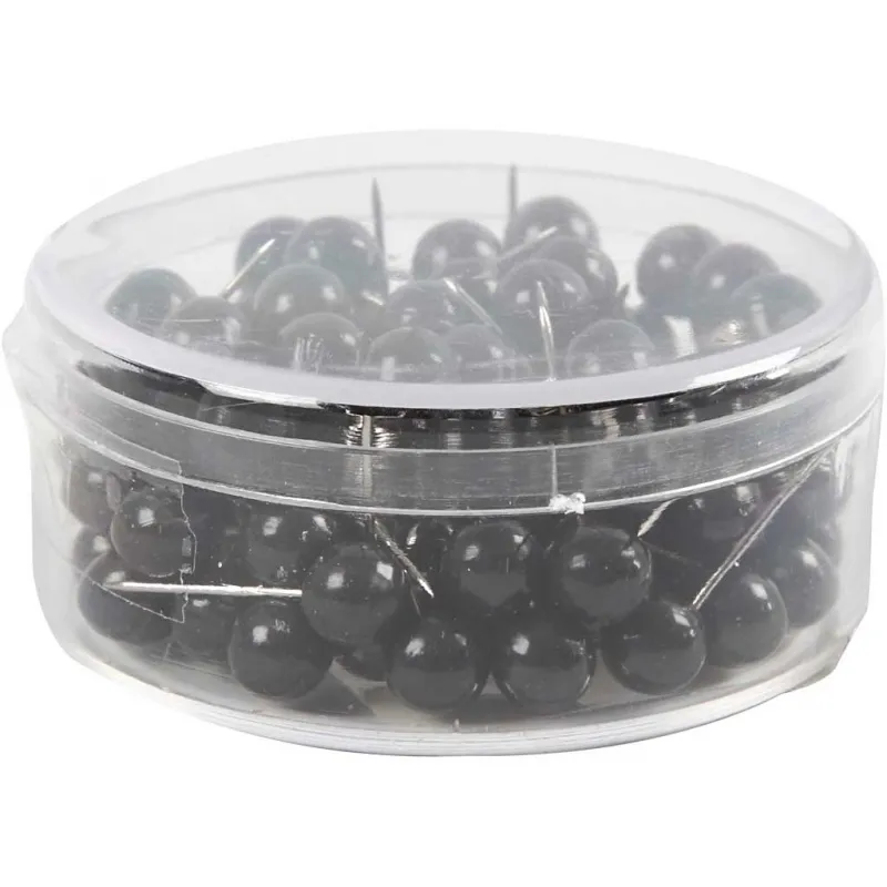 Steck-/Markierungsnadeln, L 17 mm, D 6 mm, Schwarz, 100 Stk/ 1 Pck