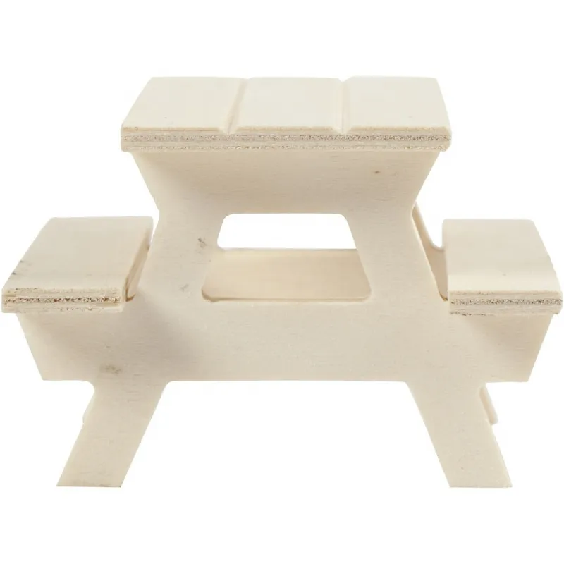 Miniatur-Picknick-Tisch, H 5,5 cm, L 8 cm, B 8 cm, 1 Stk