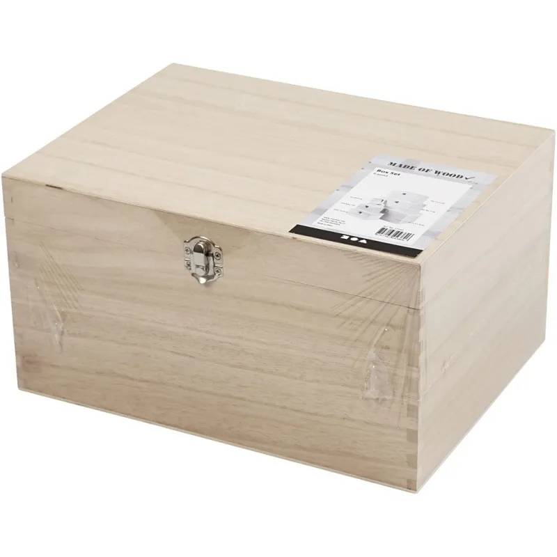 Holzkisten-Set, H 5+7+9+11+13+15 cm, L 8+11,8+15,8+20+24+27,7 cm, B 5,8+8,8+12+15+18+21 cm, 6 Stk/ 1 Set