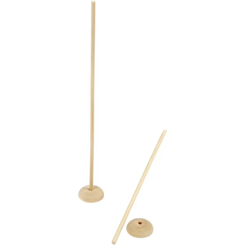 Stab mit Fuß, H 30 cm, D 6,5 cm, Lochgröße 8 mm, 5 Set/ 1 Pck