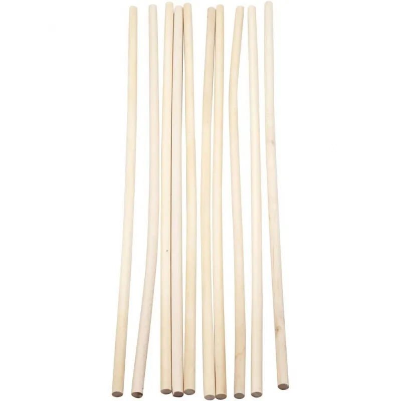 Holzstäbe rund, L 30 cm, D 6 mm, 10 Stk/ 1 Pck