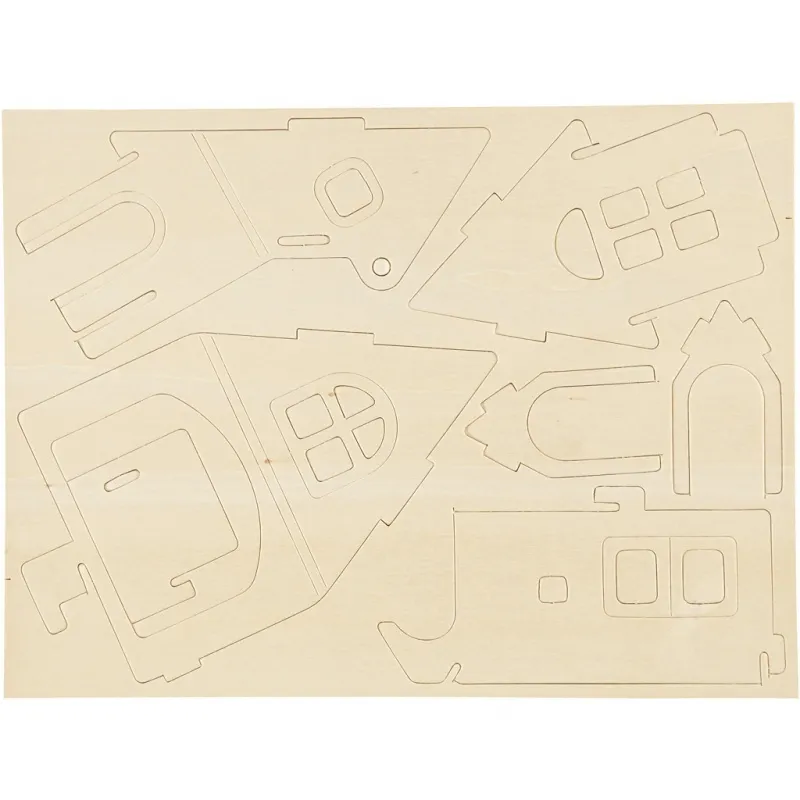 3D-Figuren zum Zusammensetzen, Haus mit Garage und Auffahrt, Größe 22,5x17,5x20,5, 1 Stk