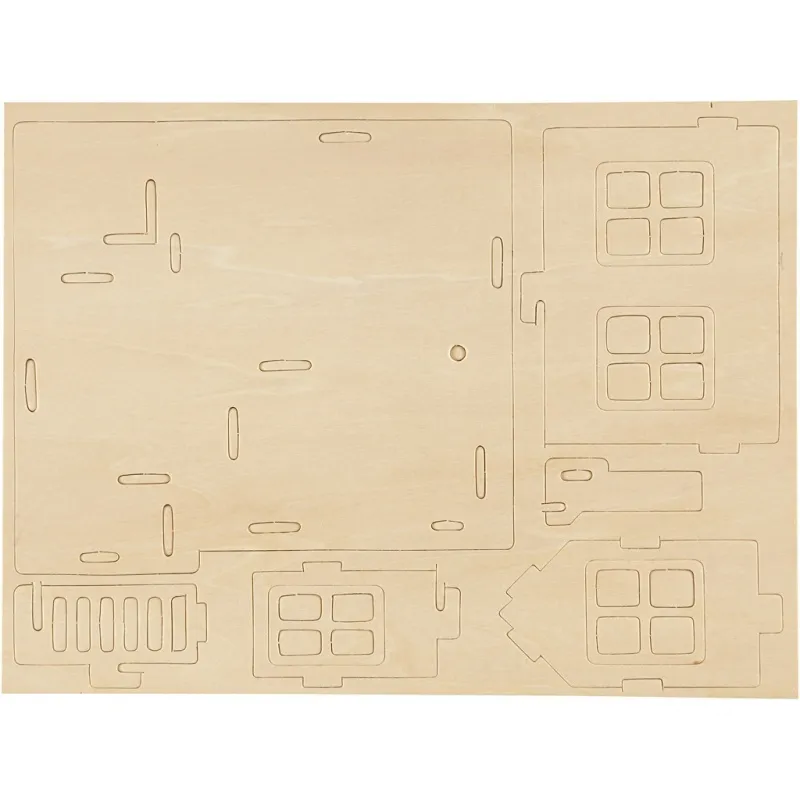 3D-Figuren zum Zusammensetzen, Haus mit Terrasse, Größe 19x17,5x15, 1 Stk