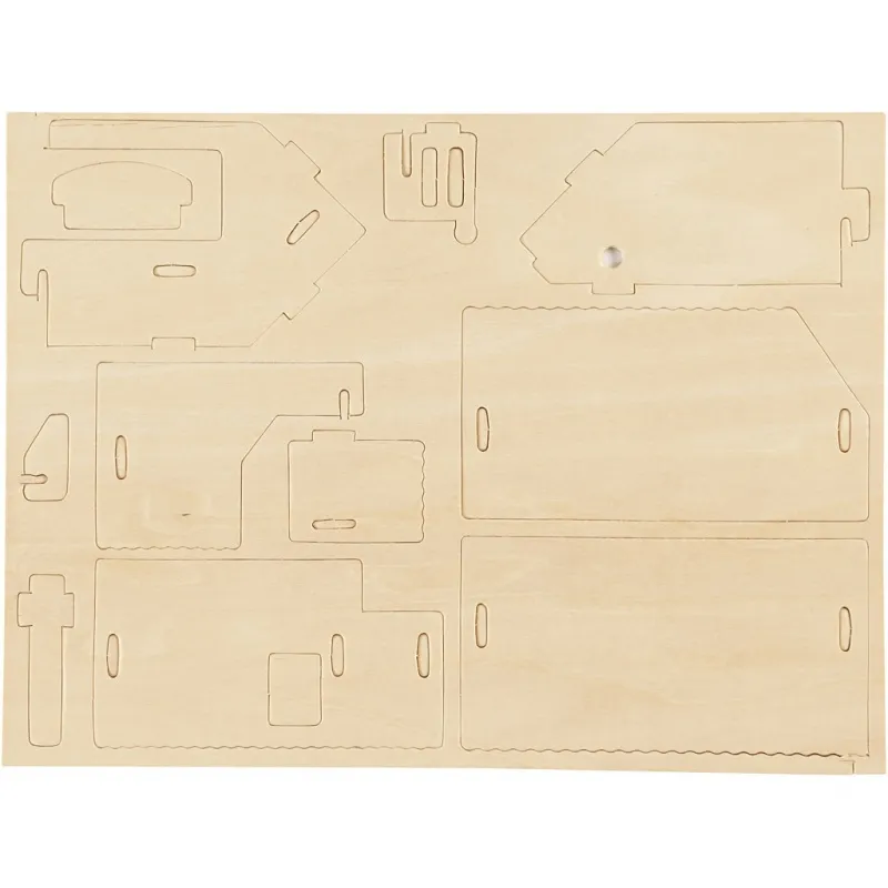 3D-Figuren zum Zusammensetzen, Haus mit Terrasse, Größe 19x17,5x15, 1 Stk