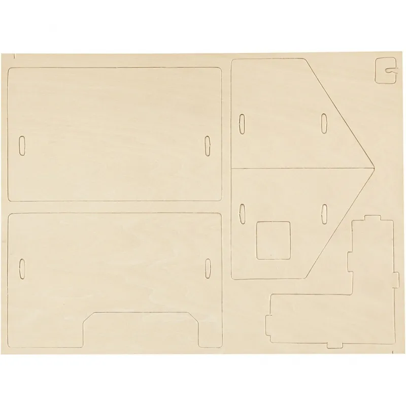 3D-Figuren zum Zusammensetzen, Haus mit Veranda, Größe 22,5x16x17,5, 1 Stk