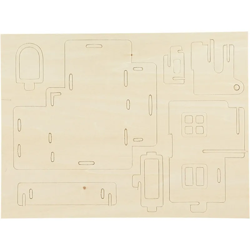 3D-Figuren zum Zusammensetzen, Haus mit Balkon, Größe 15,8x17,5x19,5, 1 Stk