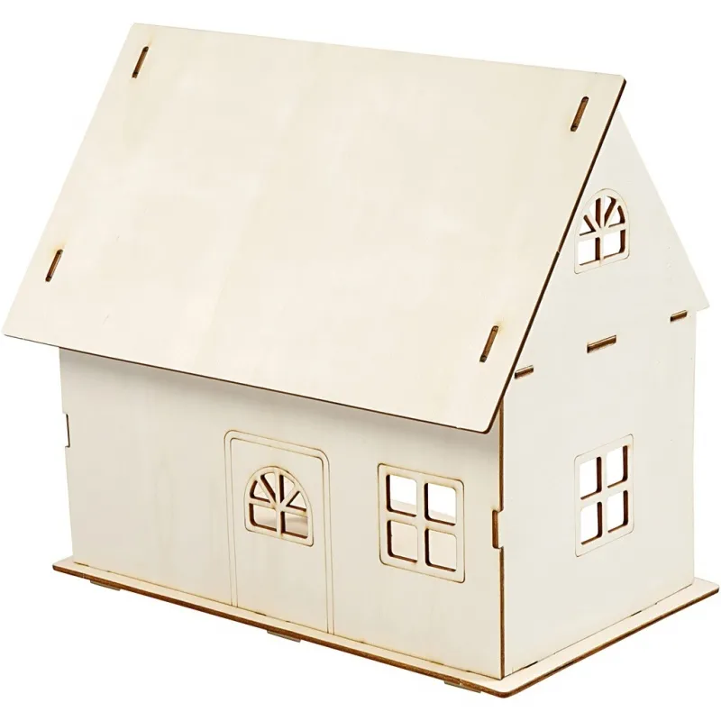 Puppenhaus zum Zusammenbauen, H 25 cm, Größe 18x27 cm, 1 Stk