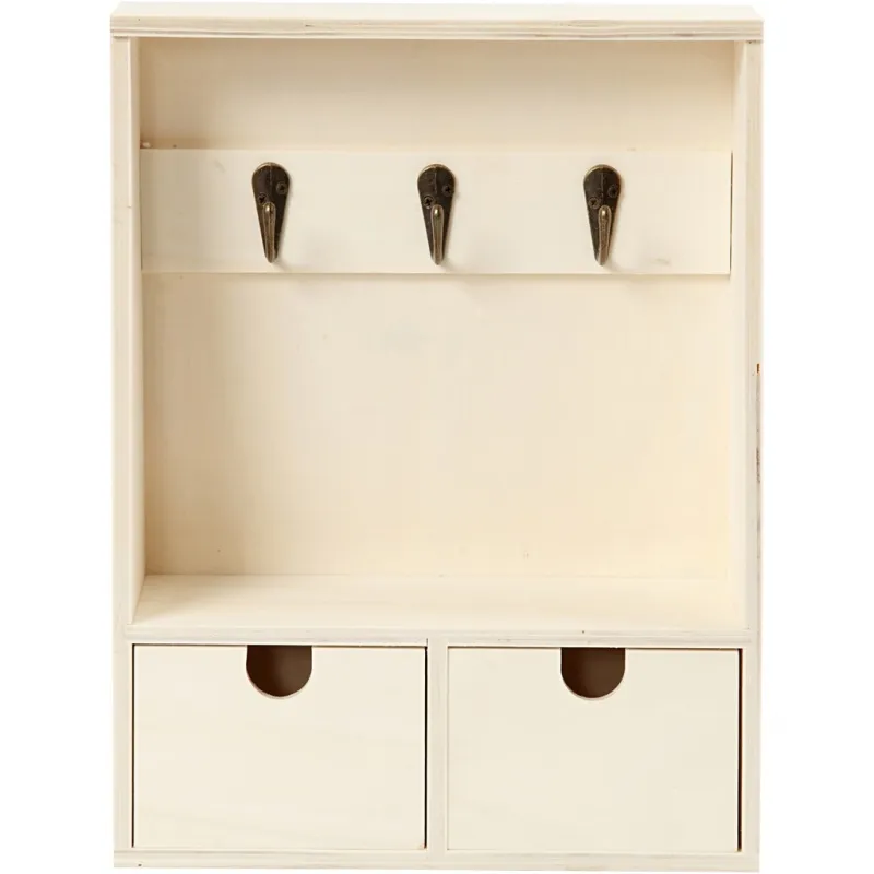 Schlüsselbrett, H 28,5 cm, T 5-8 cm, B 22 cm, 1 Stk