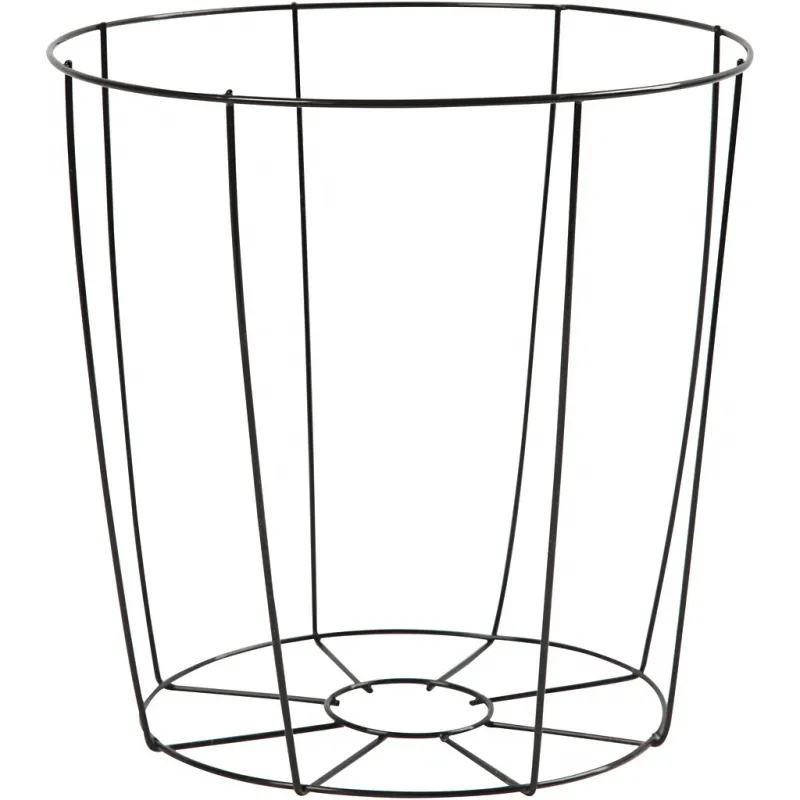 Lampenschirm-Gestell, H 20 cm, D 15,5-20 cm, Schwarz, 1 Stk