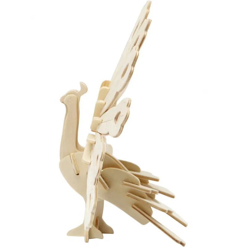 3D-Figur zum Zusammensetzen, Pfau, Größe 10x20,5x17,5 cm, 1 Stk
