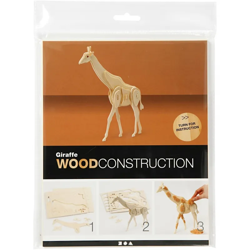 3D-Figur zum Zusammensetzen, Giraffe, Größe 20x4,2x25 cm, 1 Stk