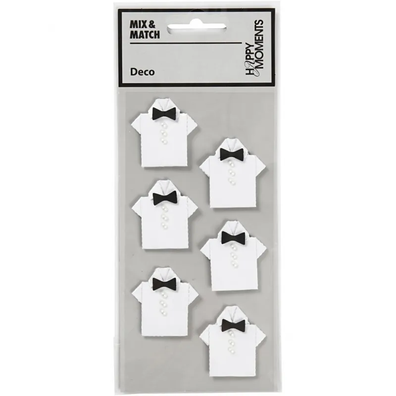 Sticker, Hemd, Größe 33x35 mm, Weiß, 6 Stk/ 1 Pck